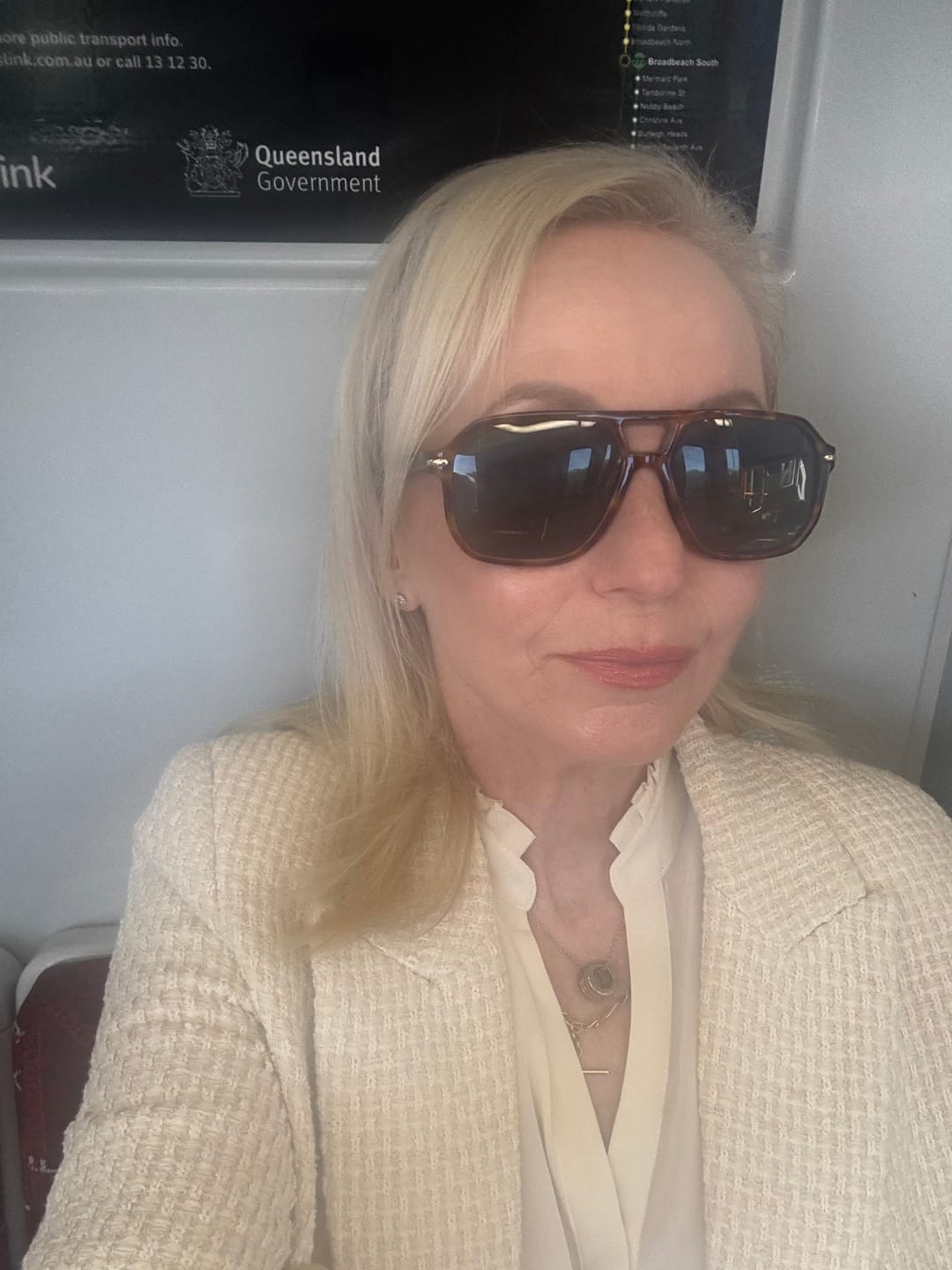 Customer photo review of Chloe 100% Silk Criss Cross Cuffed Shirt in Cloud