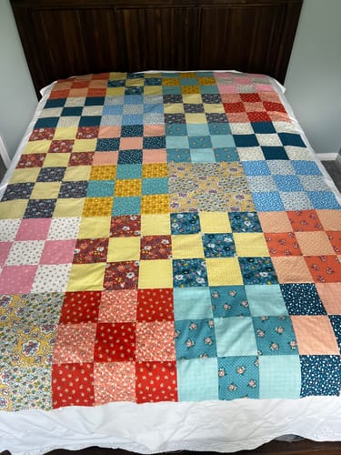 Customer photo review of Gathered Quarters Quilt Pattern - Digital PDF Quilt Pattern