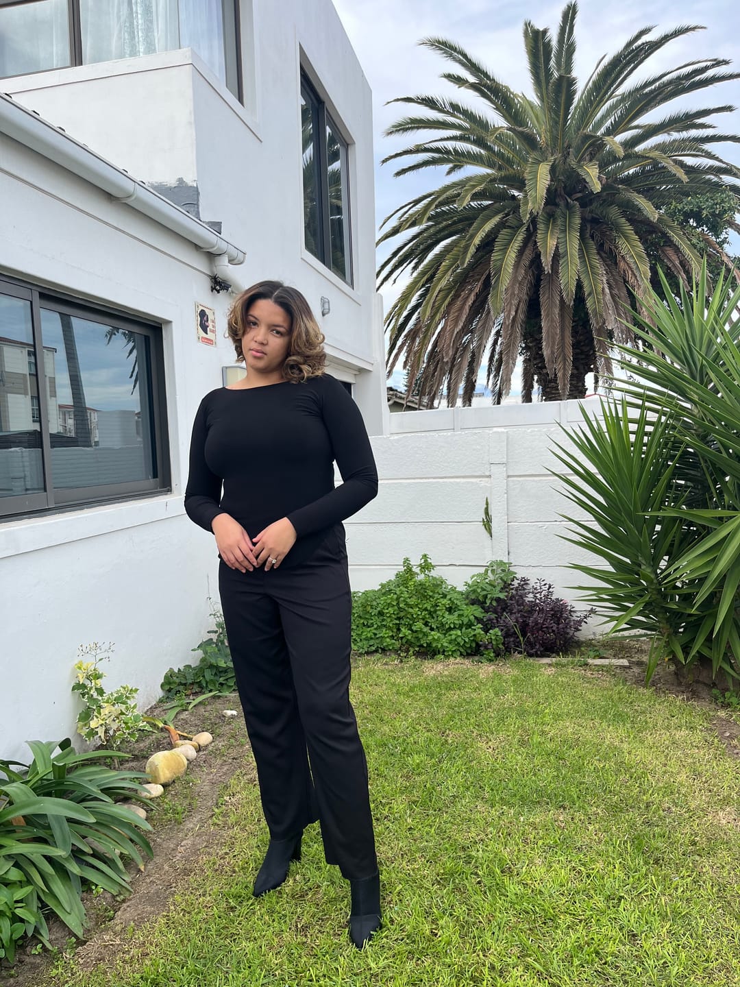 Customer photo review of Black Boat Neck Top