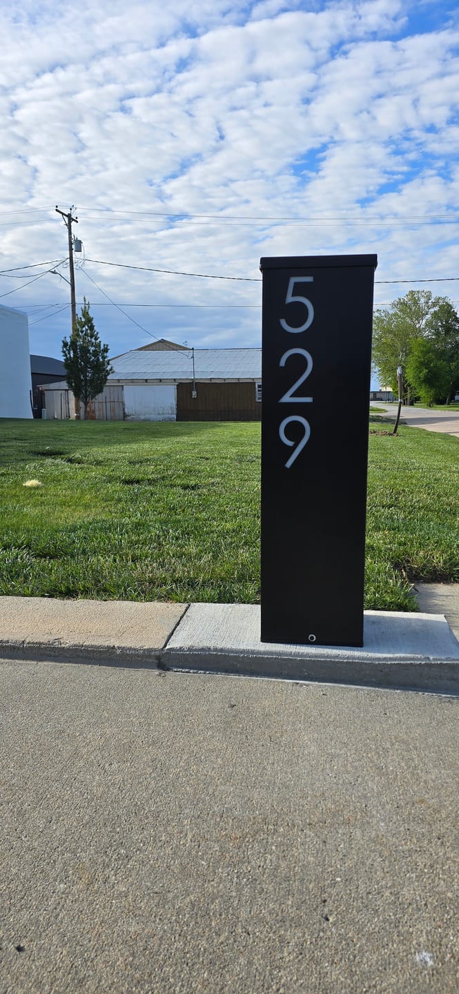 Customer photo review of Address Column - White Translucent Plexiglass Backing Upgrade