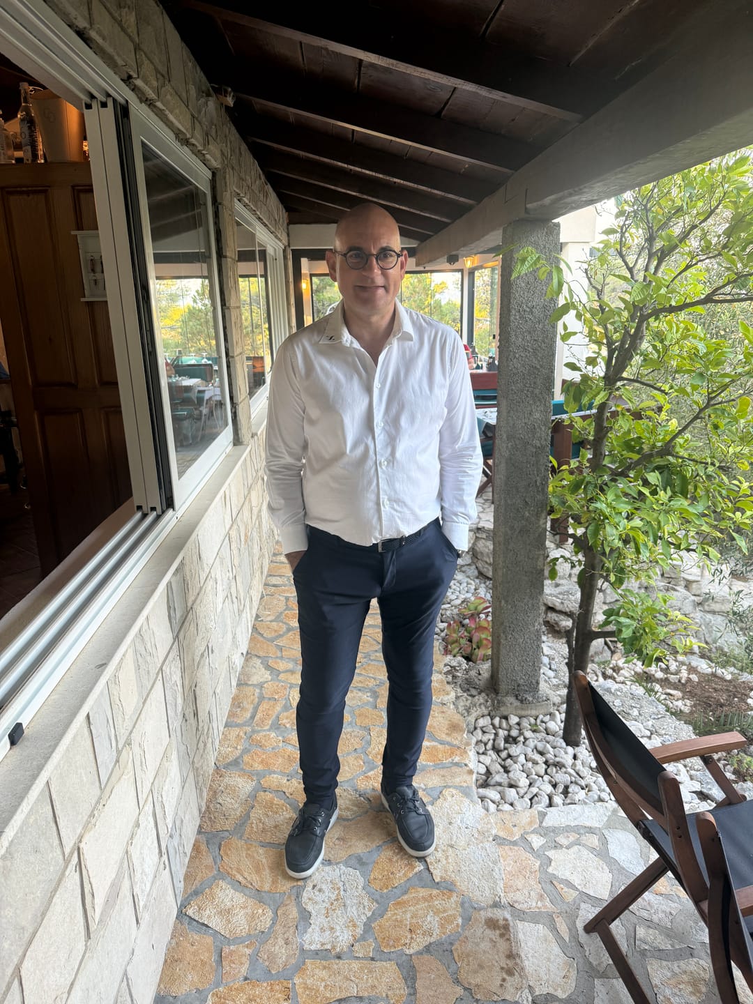 Customer photo review of Navy Slim Fit Chino