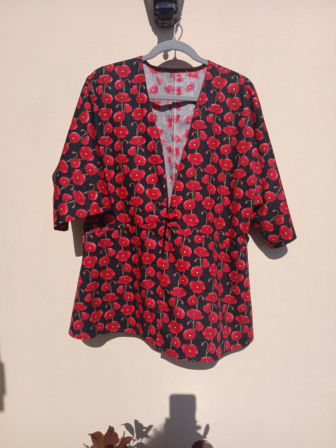 Customer photo review of Poppies Rose & Hubble Cotton Poplin Fabric