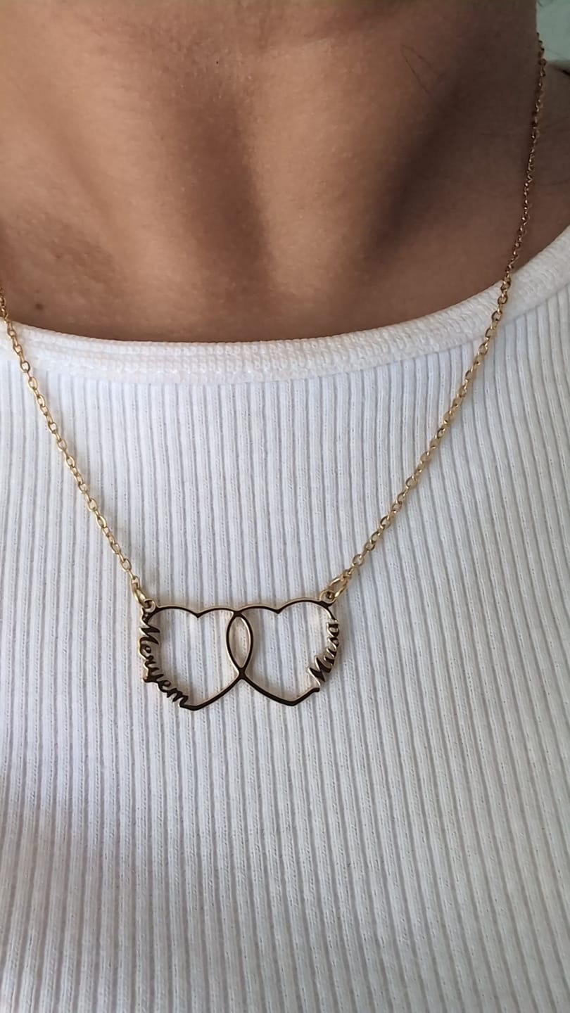 Customer photo review of Personalized Heart & Name Necklace
