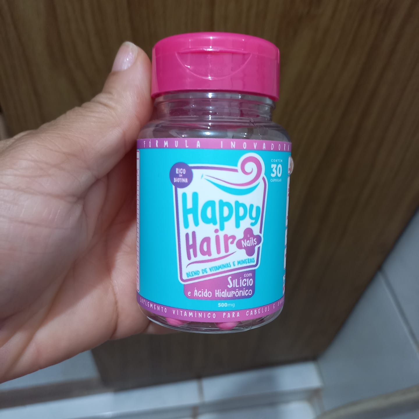 Customer photo review of Happy Hair 3 Potes + 1 Colágeno Grátis