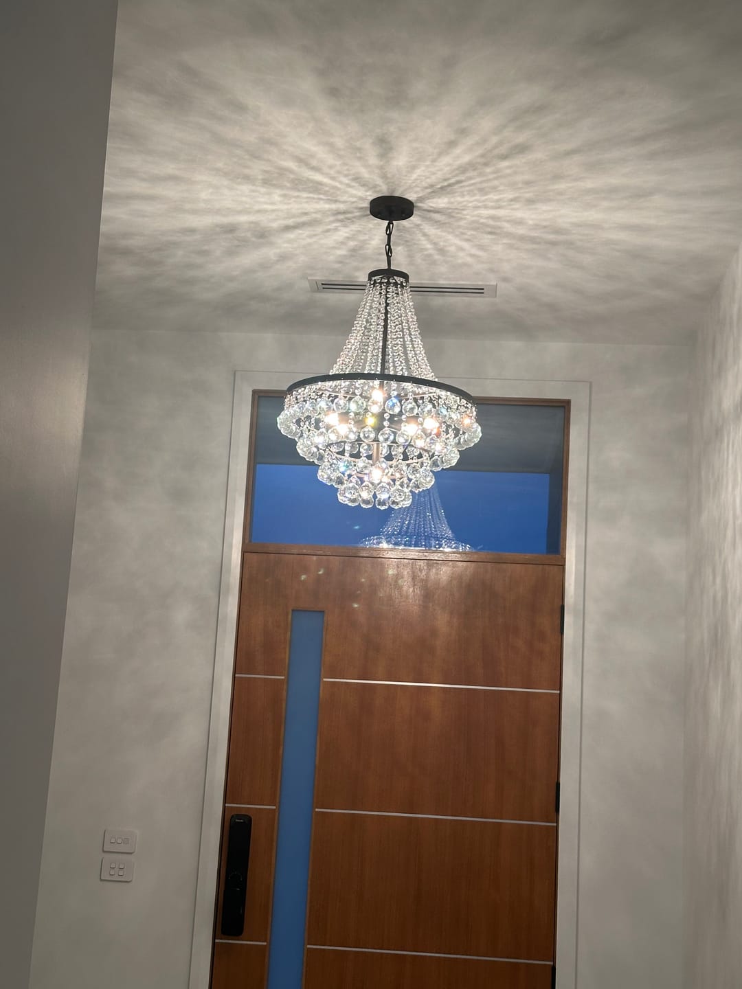 Customer photo review of Traditional 7-Light Tiered Beaded Empire Crystal Drops Chandelier