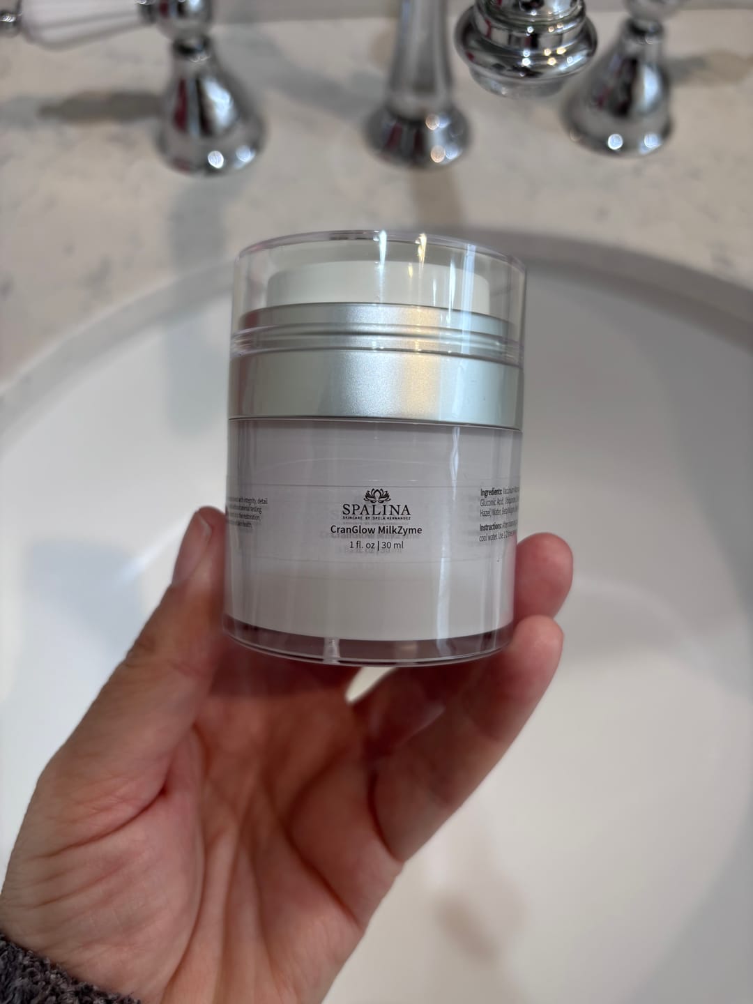 Customer photo review of CranGlow MilkZyme Exfoliating Face Mask