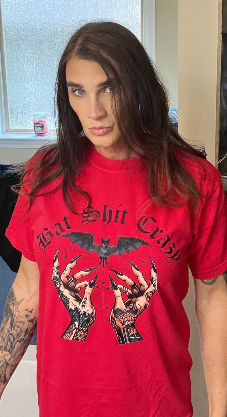 Customer photo review of Bat Shirt Crazy TEE