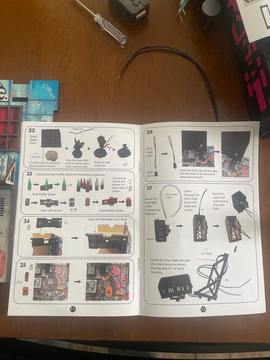 Customer photo review of Neo Ramen MiniAlley – A Cyberpunk DIY Diorama Booknook Scale Model Kit