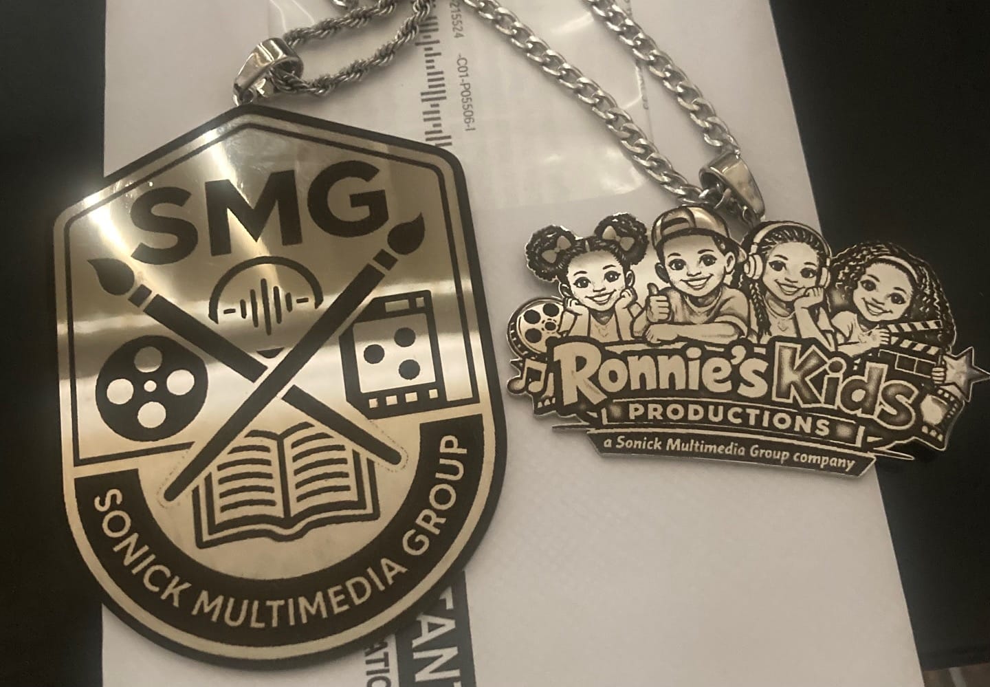 Customer photo review of Custom Logo Engraved Photo Pendant Necklace