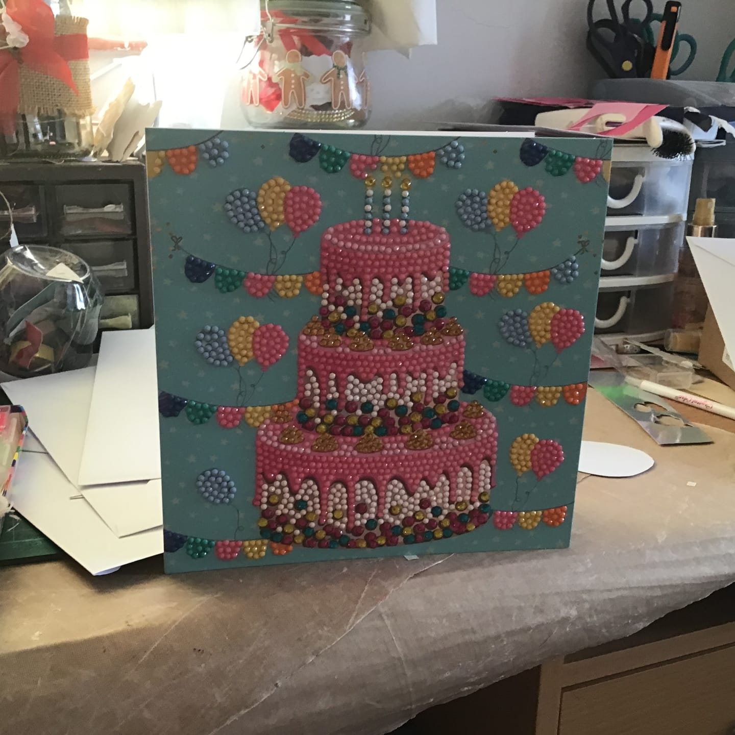 Customer photo review of "Happy Birthday" Crystal Art Card 18x18cm