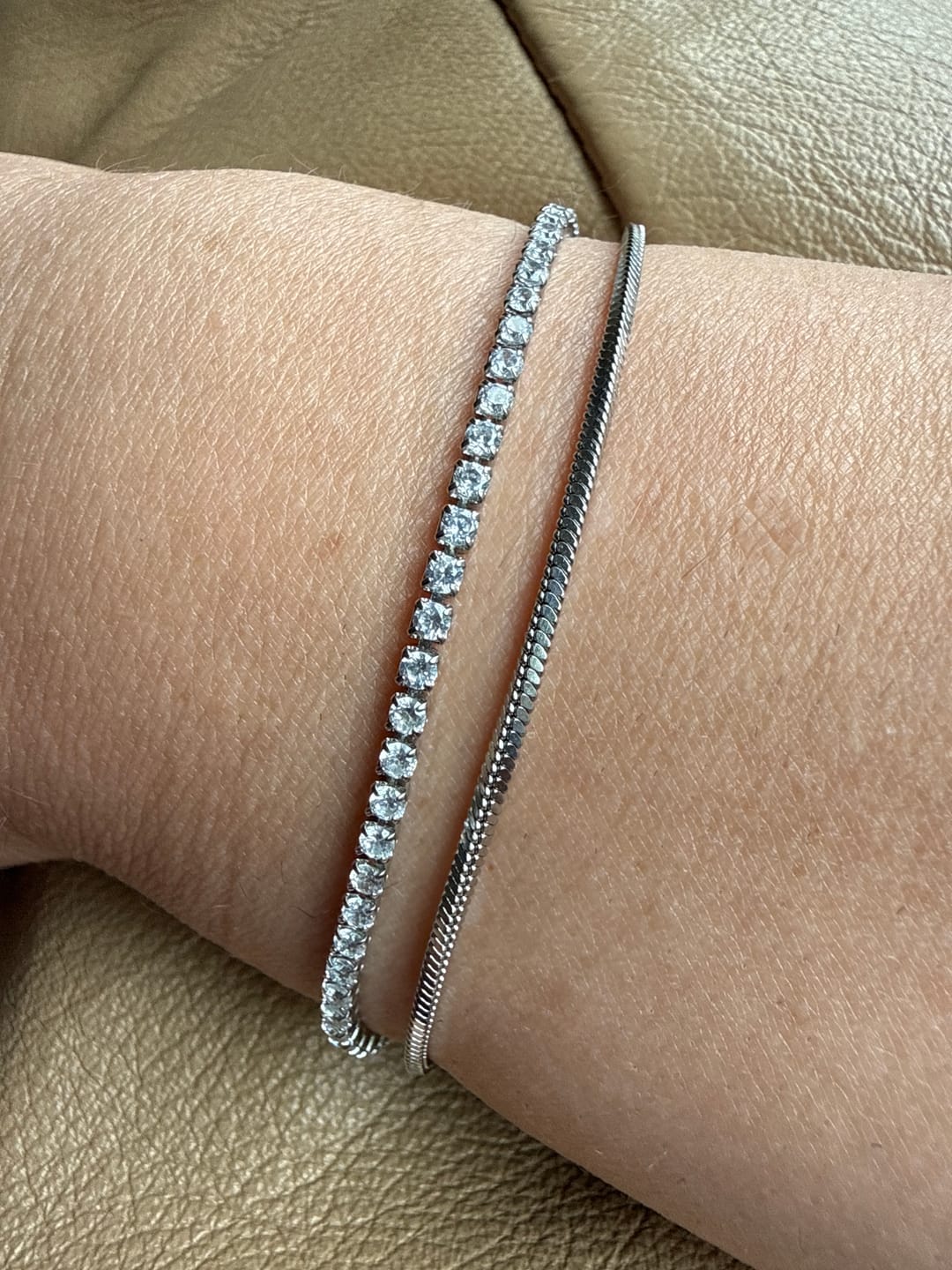 Customer photo review of Minimal Tennis Bracelet