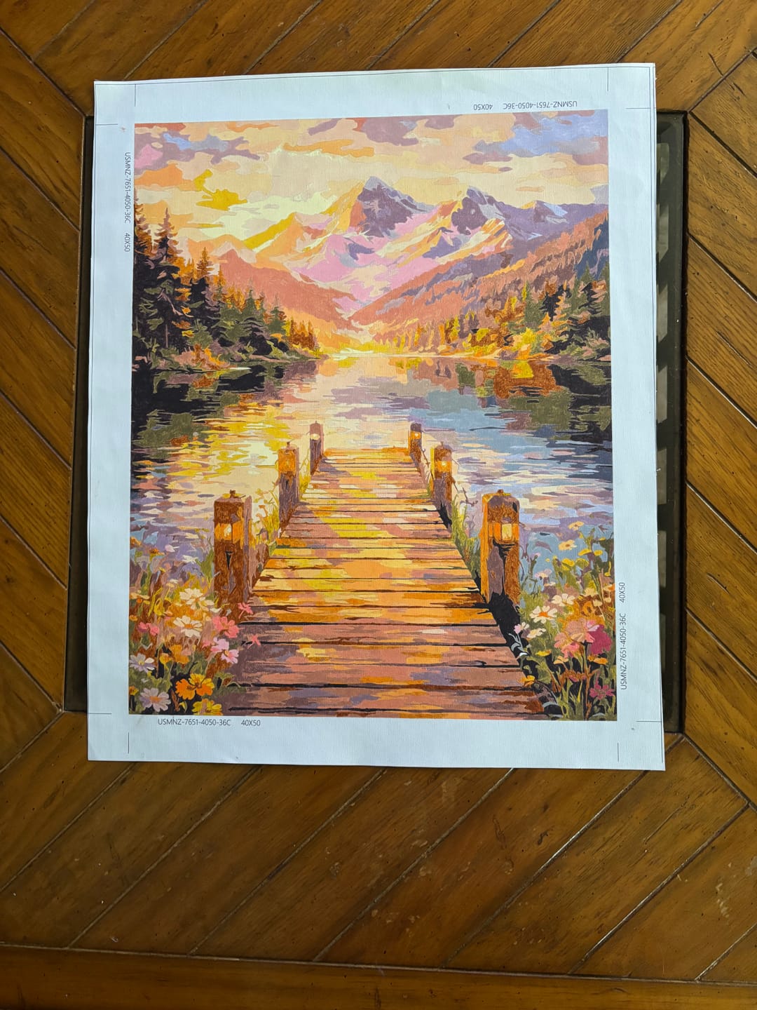 Customer photo review of Paint by Numbers - Golden stillness by the lake