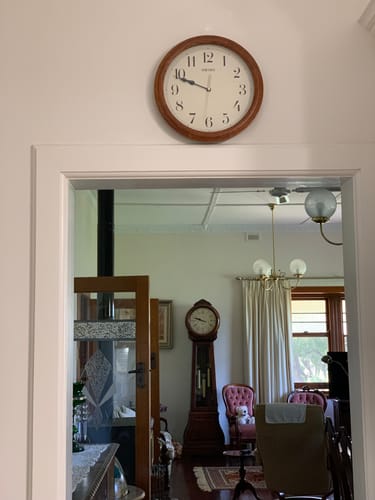 Customer photo review of Seiko Round Timber Quartz Wall Clock QXA153-B