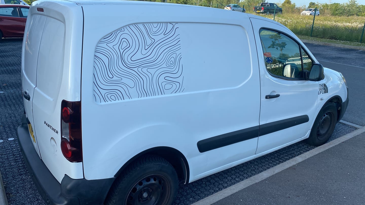 Customer photo review of VW Van Transporter Topographic Map Side Decals