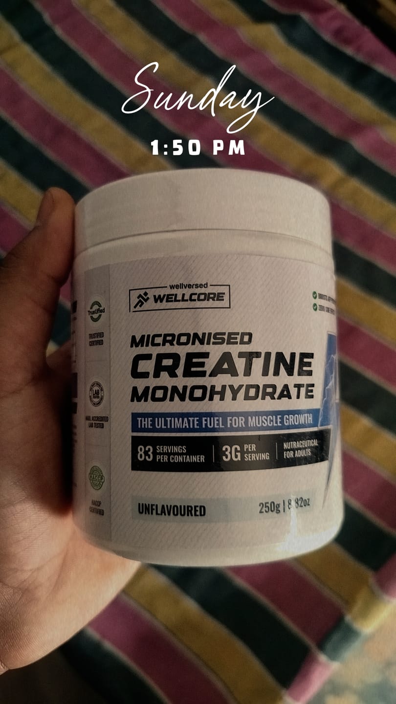 Customer photo review of Wellcore - Micronised Creatine Monohydrate (250g, 83 Servings)