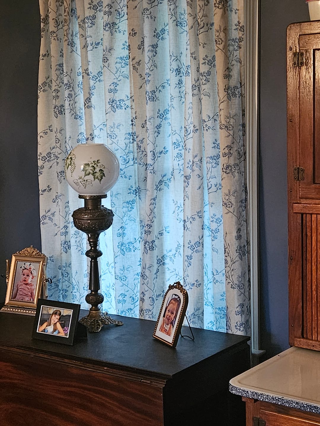 Customer photo review of Vine Blossom Linen Blend Curtains
