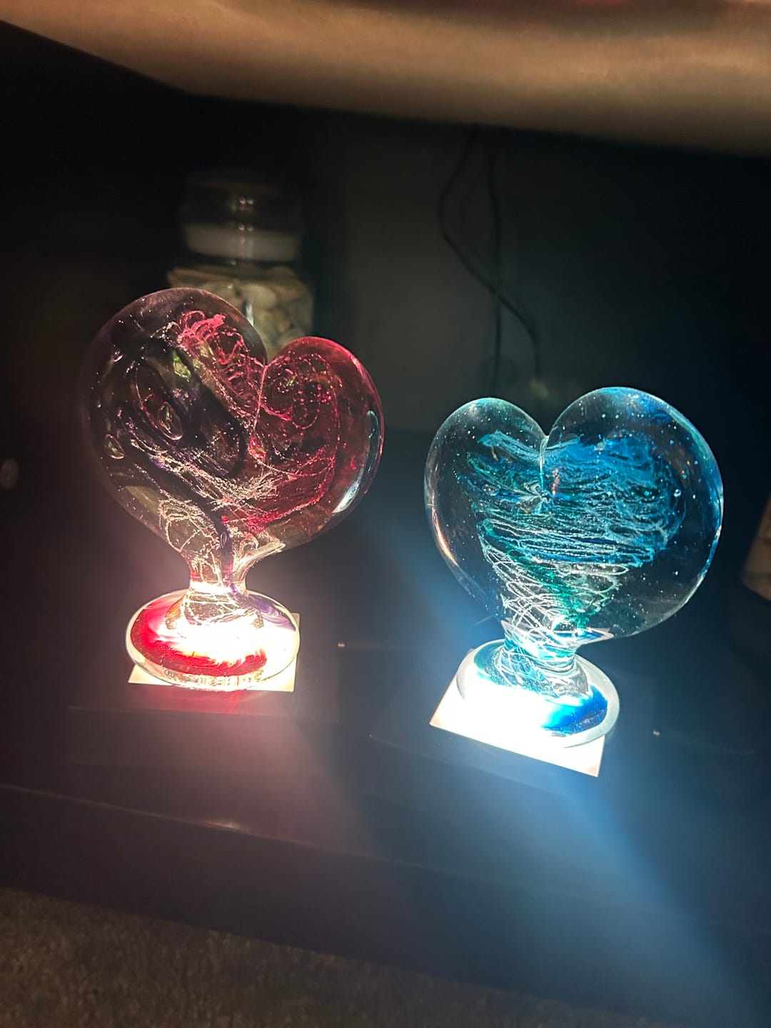 Customer photo review of Glass Heart with Cremation Ash - Standing