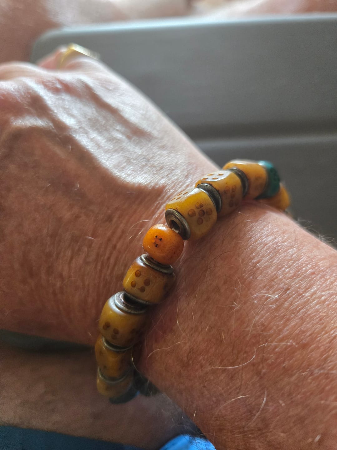 Customer photo review of Sacred "Circle of Fate" Copper-Inlay Dice Mala