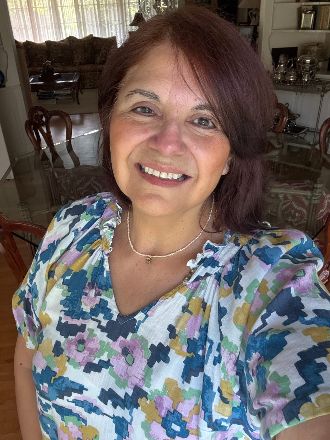Customer photo review of Shelly Crystal Pearl Initial Choker