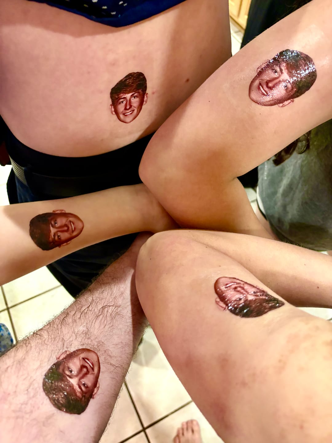 Customer photo review of Custom Photo Face Temporary Tattoo