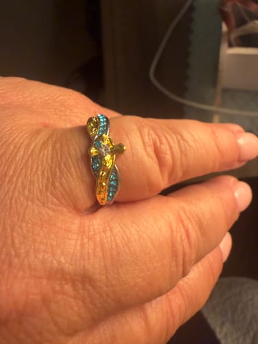 Customer photo review of HANDMADE DETAILED ZIRCON & SILVER MOM RING
