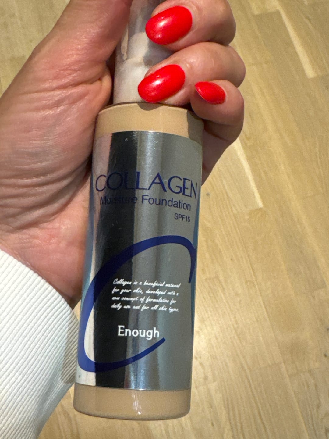 Customer photo review of Mitrinošs tonālais krēms Enough Collagen Moisture Foundation SPF15