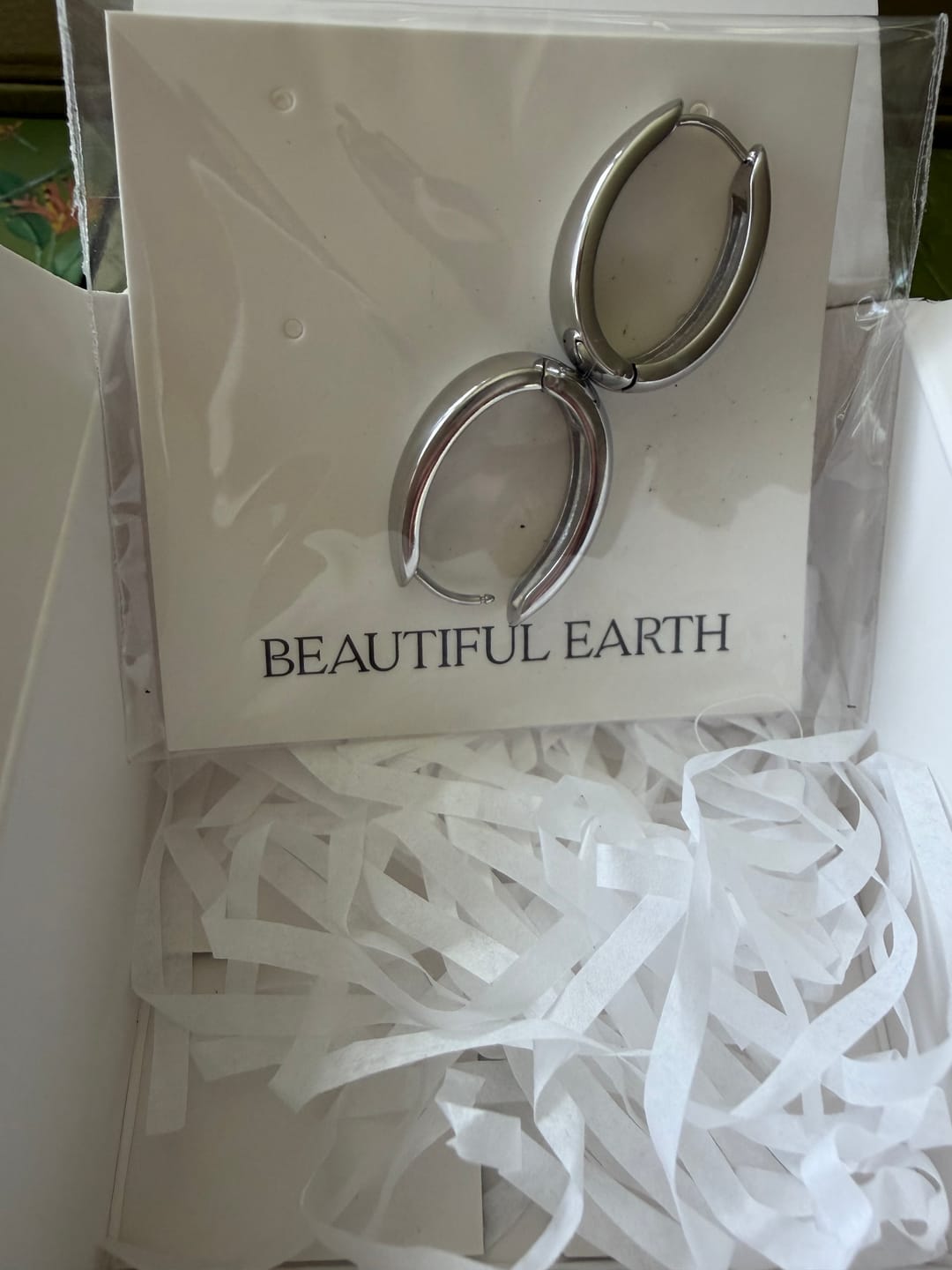 Customer photo review of Valentina Silver Hoop Earrings