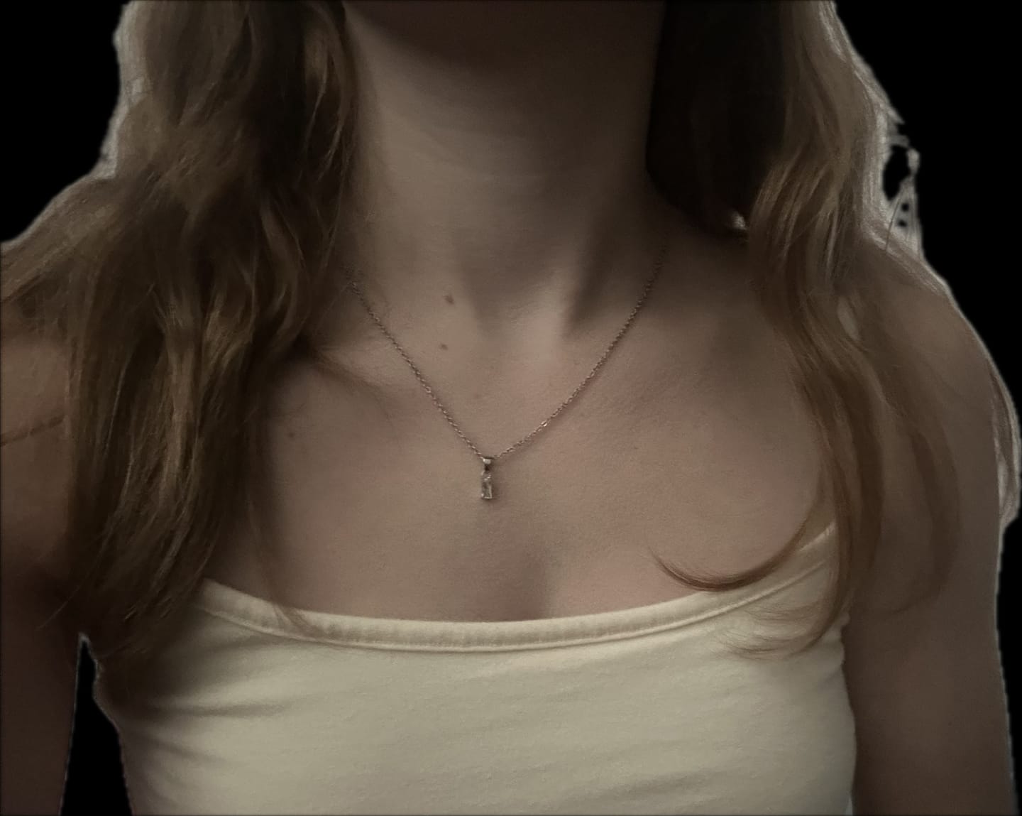 Customer photo review of Dainty Emerald Diamond Necklace