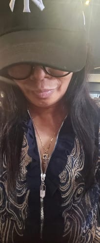 Customer photo review of Half-Zip Ruffle Retro Blouse