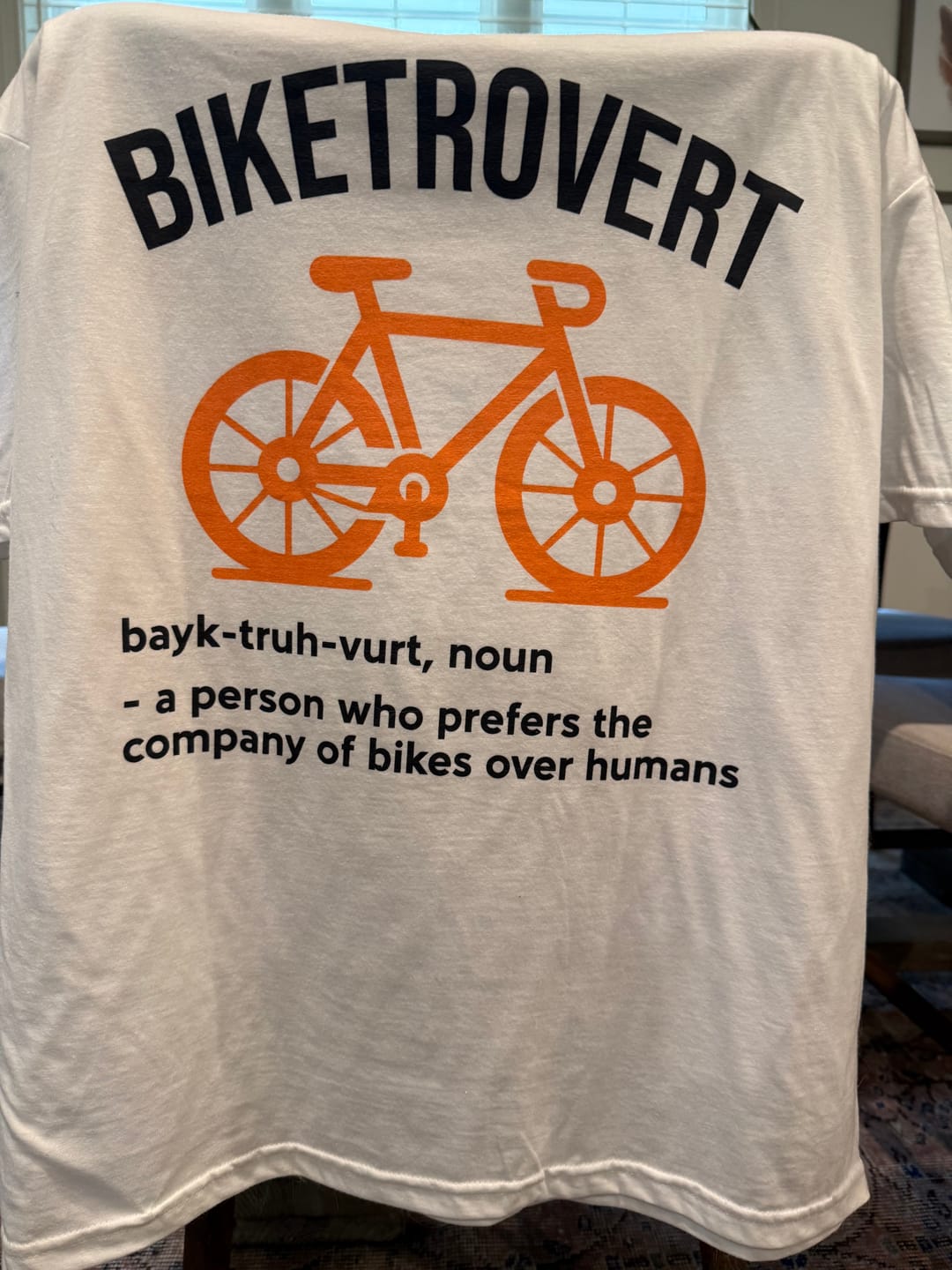 Customer photo review of Biketrovert T-Shirt