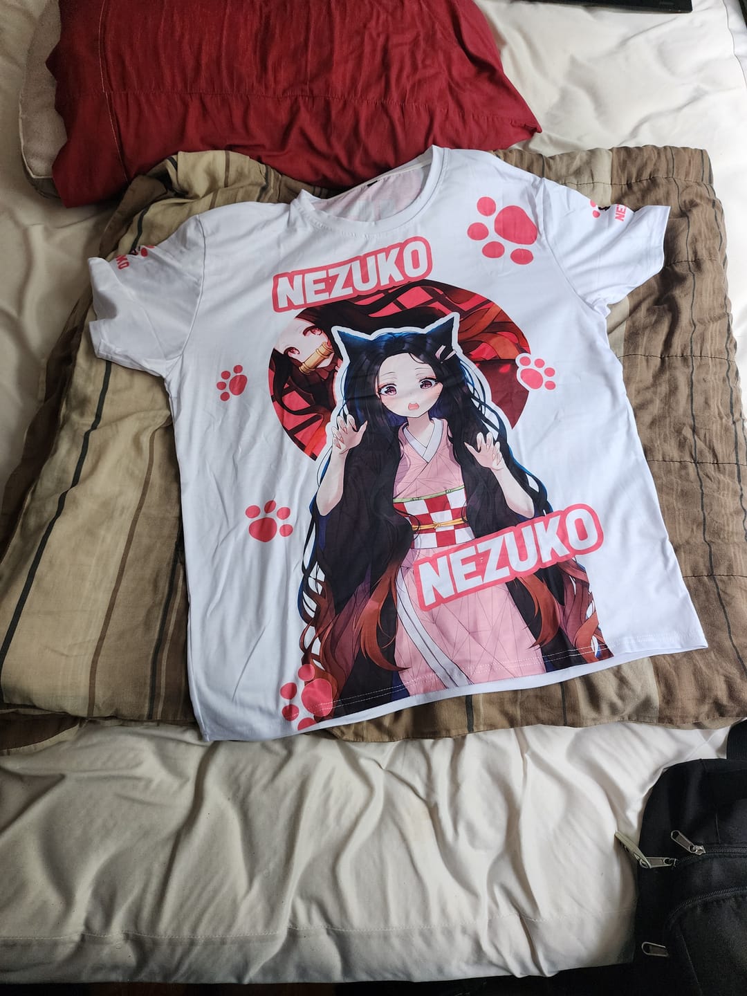 Customer photo review of Nezuko Demon Slayer All Over Print T-shirt Zip Hoodie Pullover Hoodie