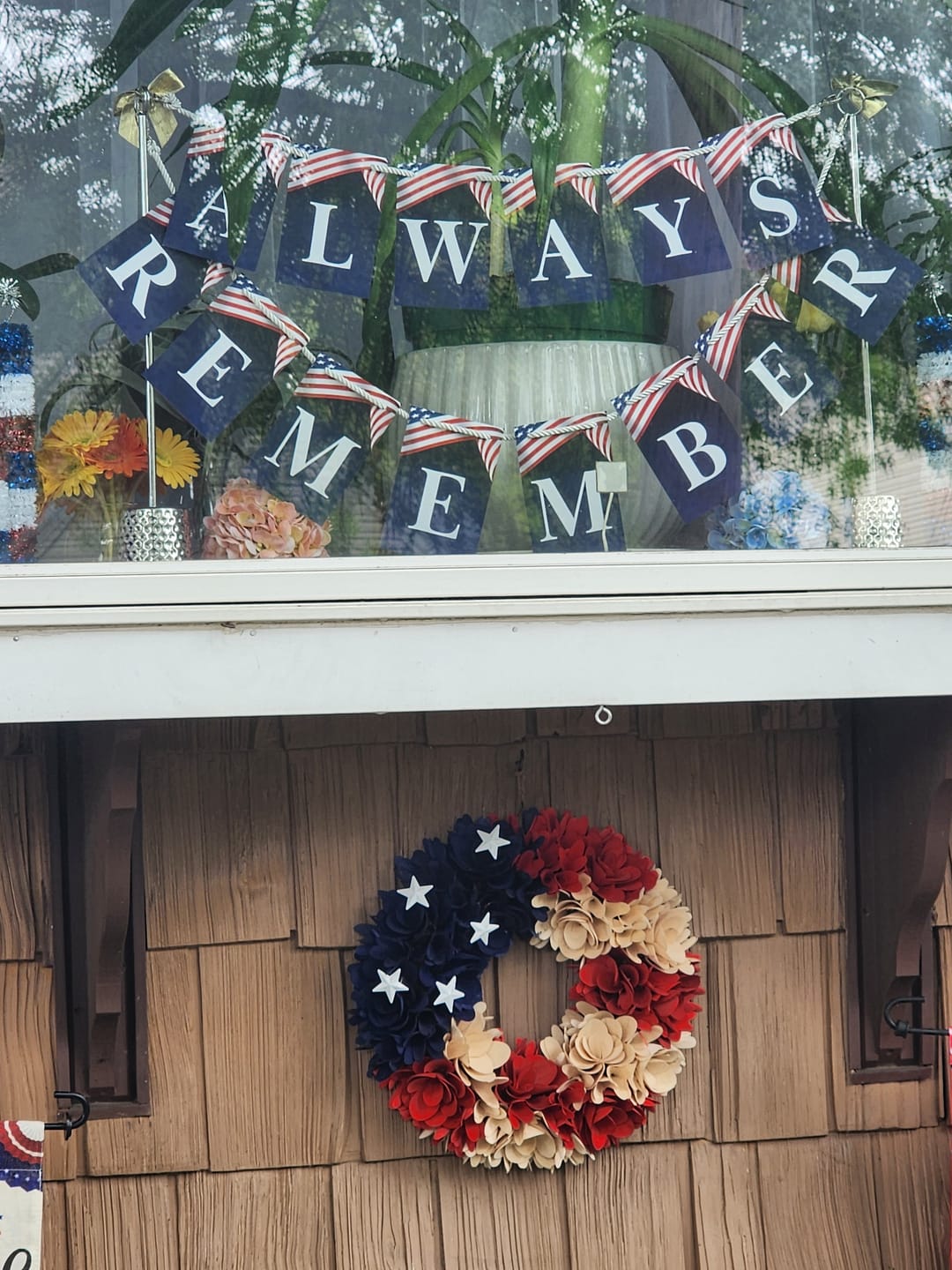 Customer photo review of Always Remember Banner for Memorial Day; 9/11; September 11th; military funerals