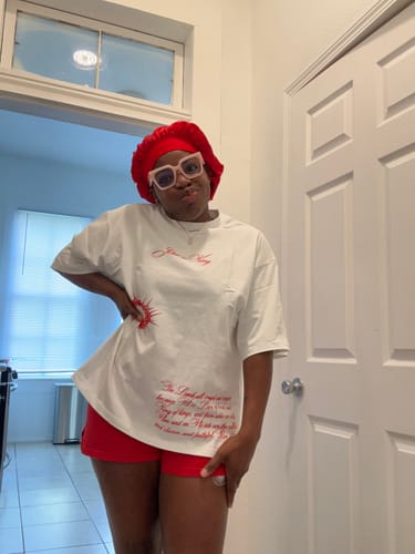 Customer photo review of [PRE-ORDER - SHIPS MAY 20TH] Jesus is King Jumbo Print Tee - Ivory (Oversized)