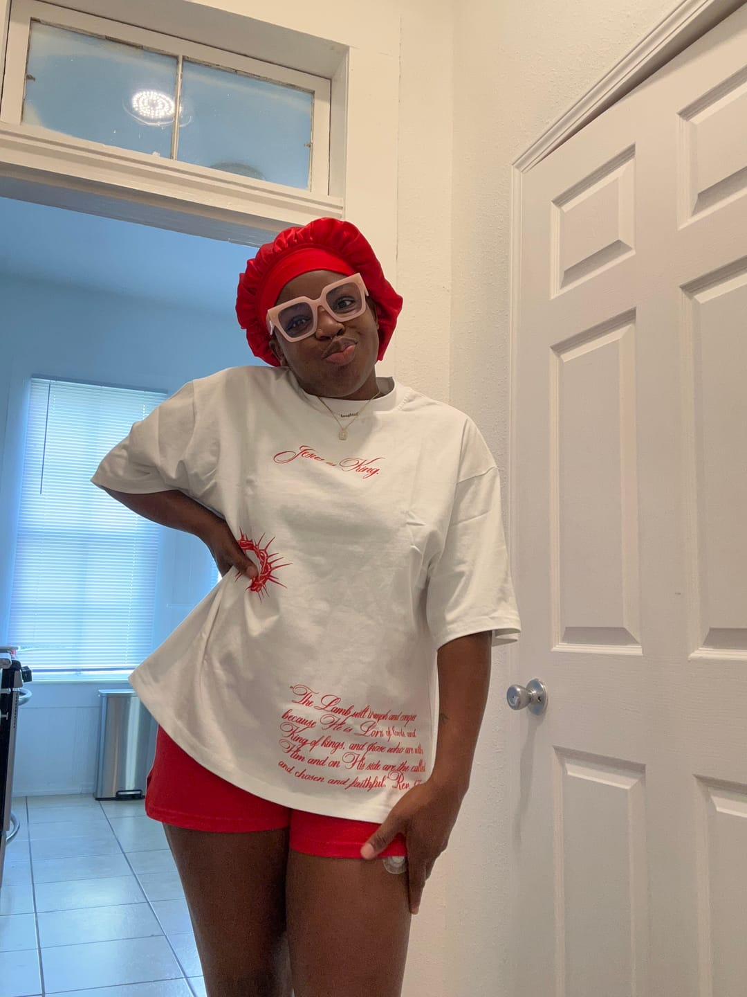Customer photo review of [PRE-ORDER - SHIPS MAY 20TH] Jesus is King Jumbo Print Tee - Ivory (Oversized)