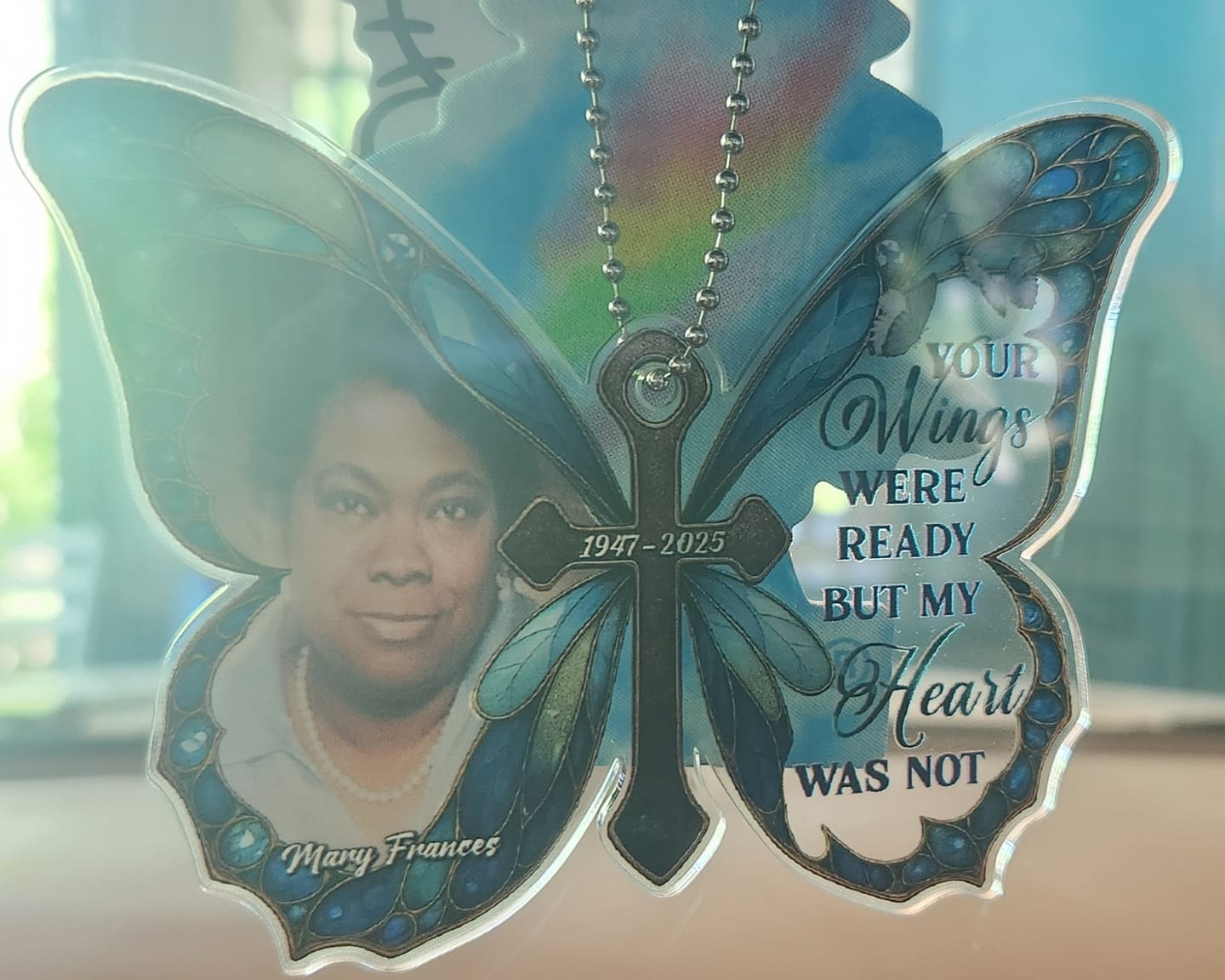 Customer photo review of I Am Always With You - Personalized Custom Car Plastic Hanging Ornament CO25