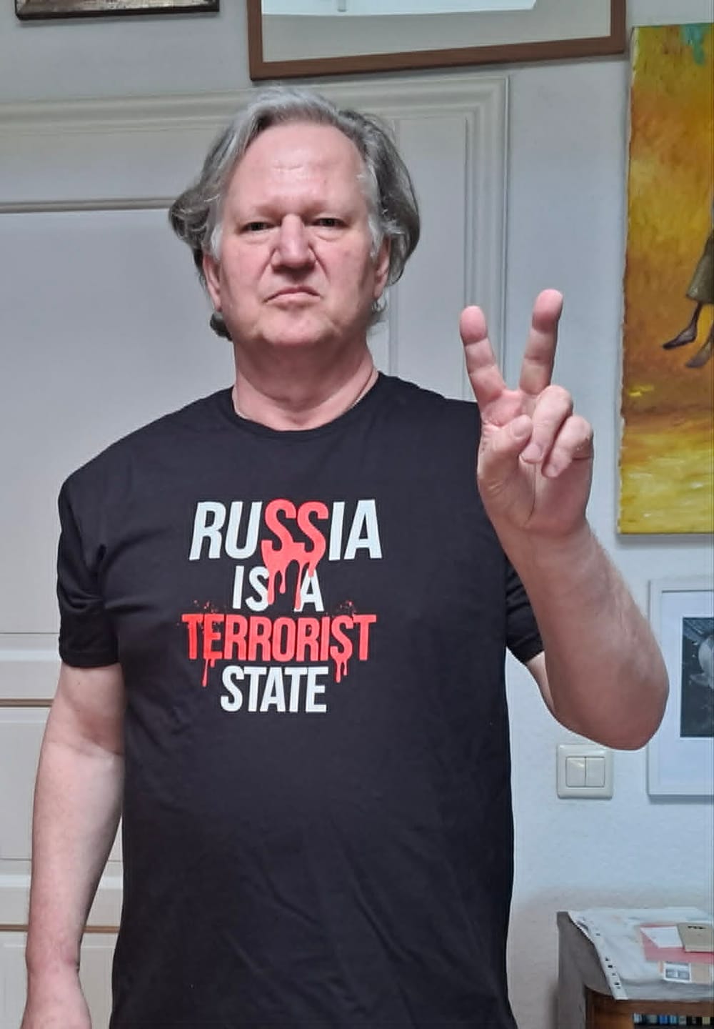 Customer photo review of Russia is a Terrorist State T-Shirt