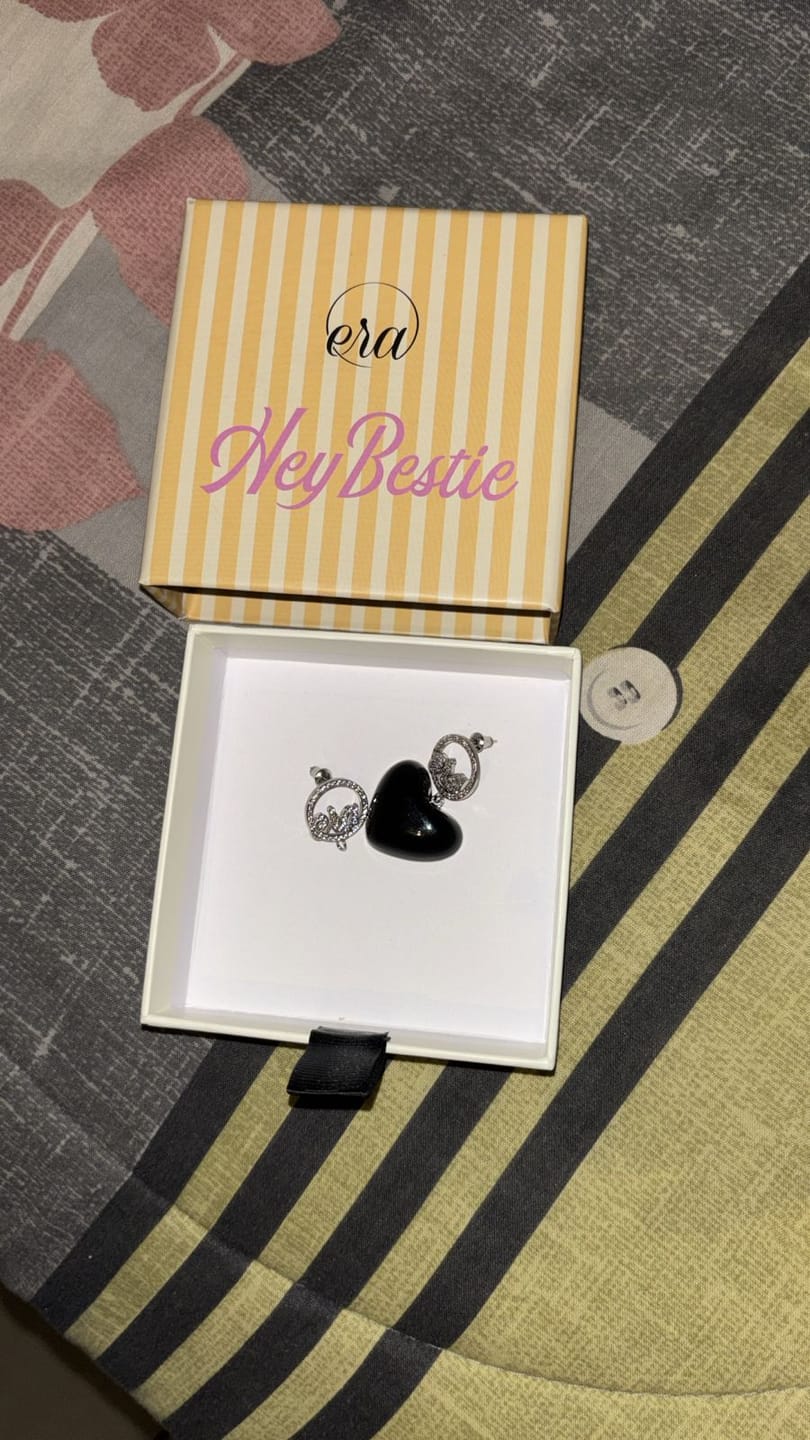 Customer photo review of Black Era Adore Silver Earrings