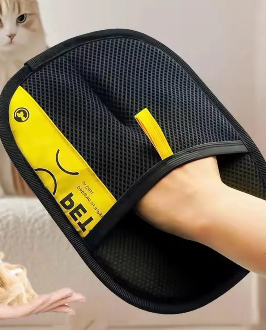 Customer photo review of Double-Sided Reusable Pet Hair Removal Gloves Static-Free Grooming Tools for Pets Efficient Carpet Fur Removal