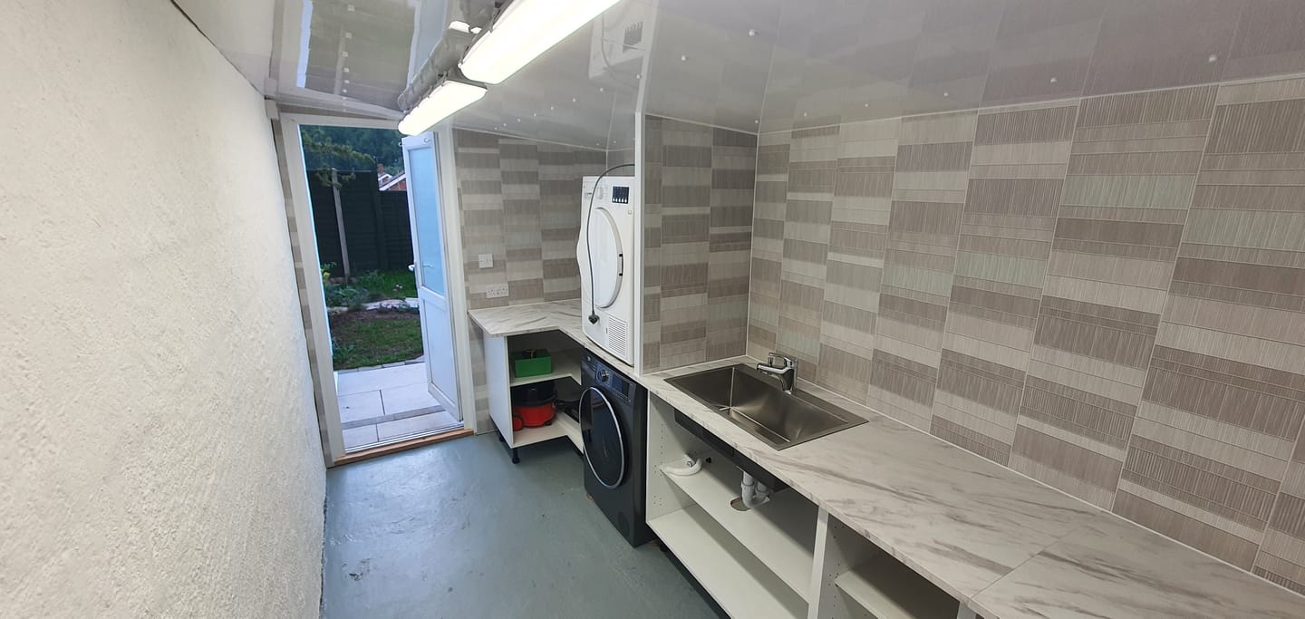 Customer photo review of 8mm Light Grey Mosaic Bathroom Wall Panel 2.6M