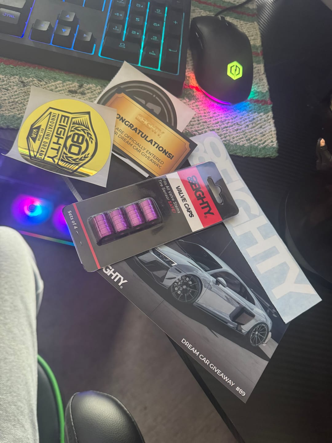 Customer photo review of 80Eighty® Purple Valve Stem Caps