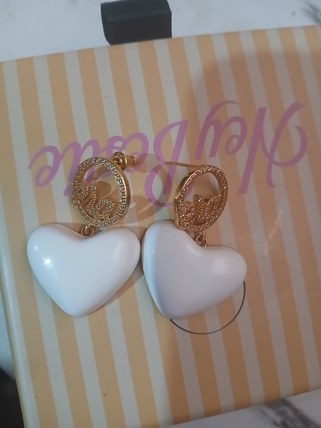 Customer photo review of White Era Adore Gold Earrings