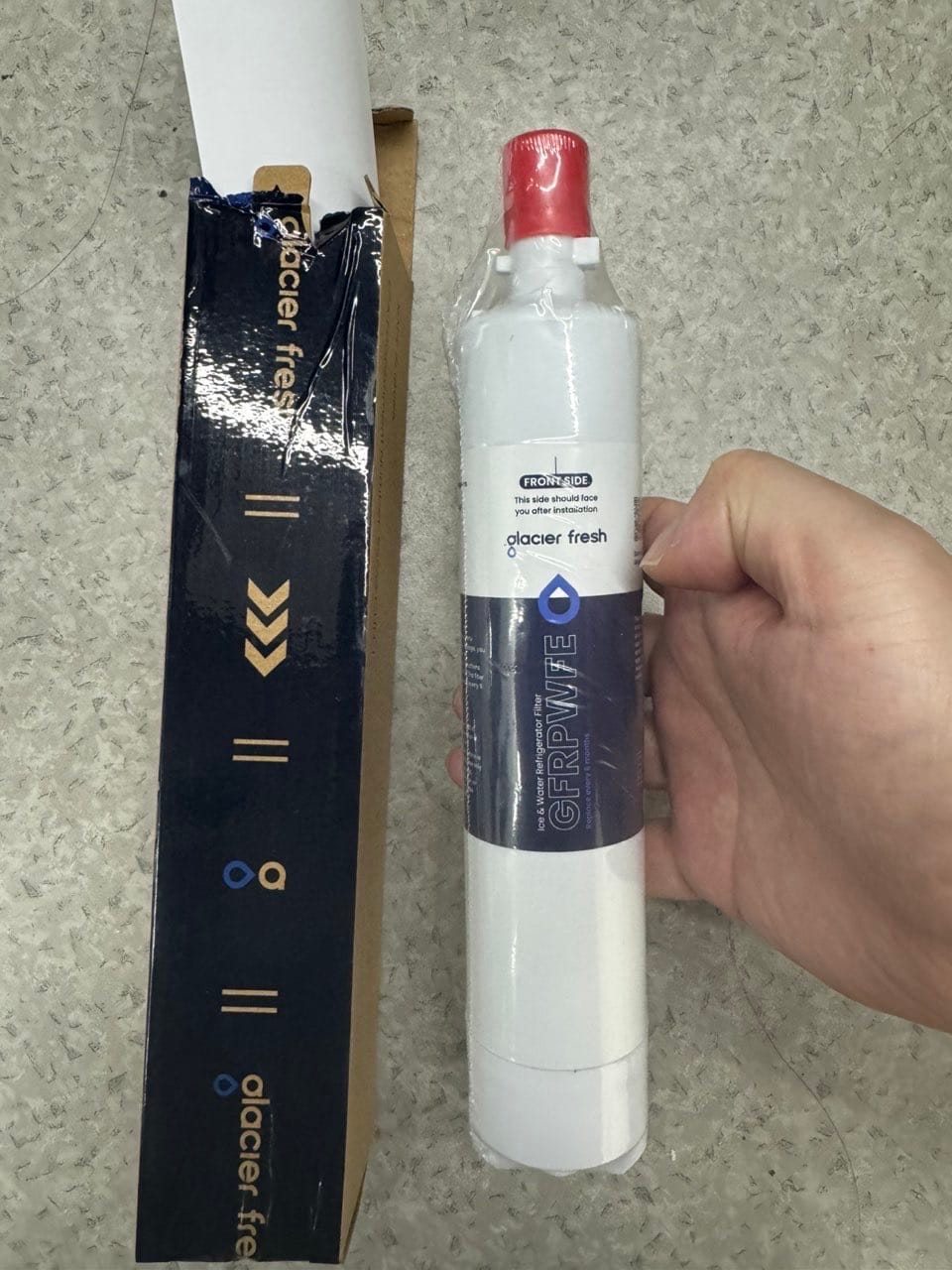 Customer photo review of GlacierFresh GFRPWFE™ Replacement for GE RPWFE Water Filter - NSF Certified with RFID Chip
