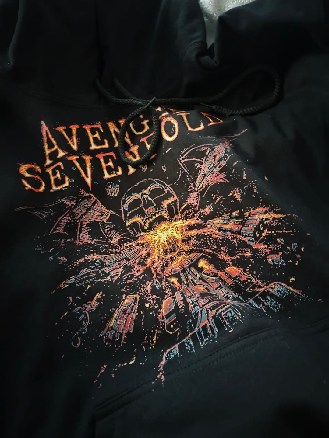 Customer photo review of Buzo Capota Avenged Sevenfold Fire Deathbat Doble estampado