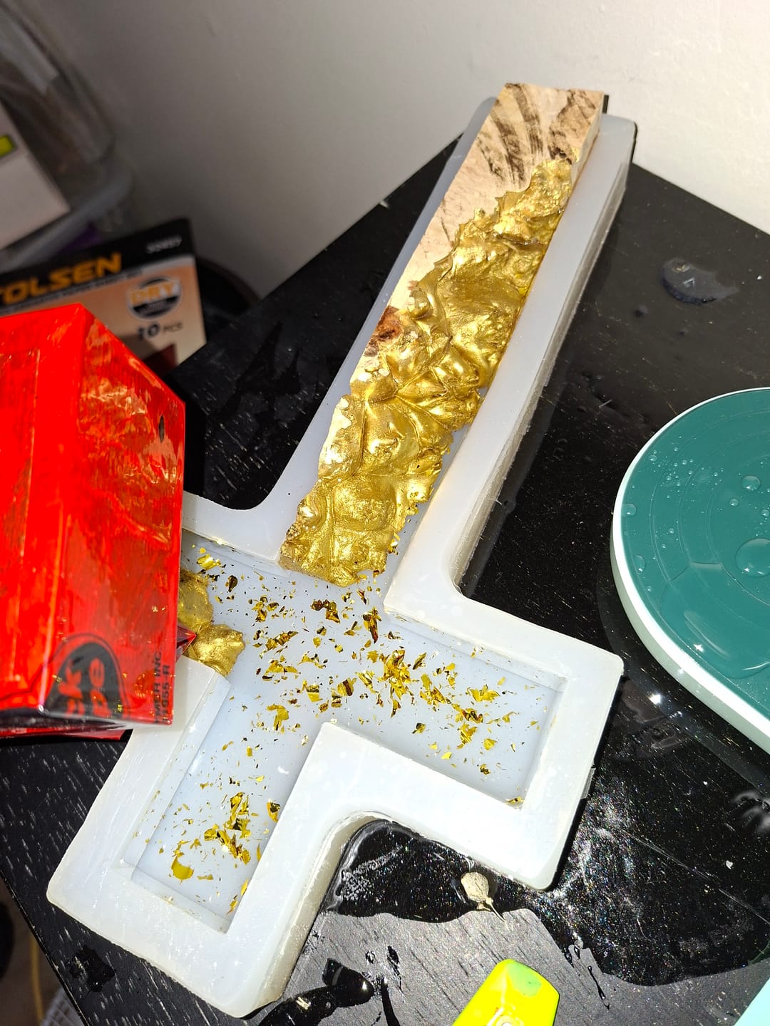 Customer photo review of 12x6x1" Cross Silicone Mold For Epoxy Resin - Medium Cross Mold