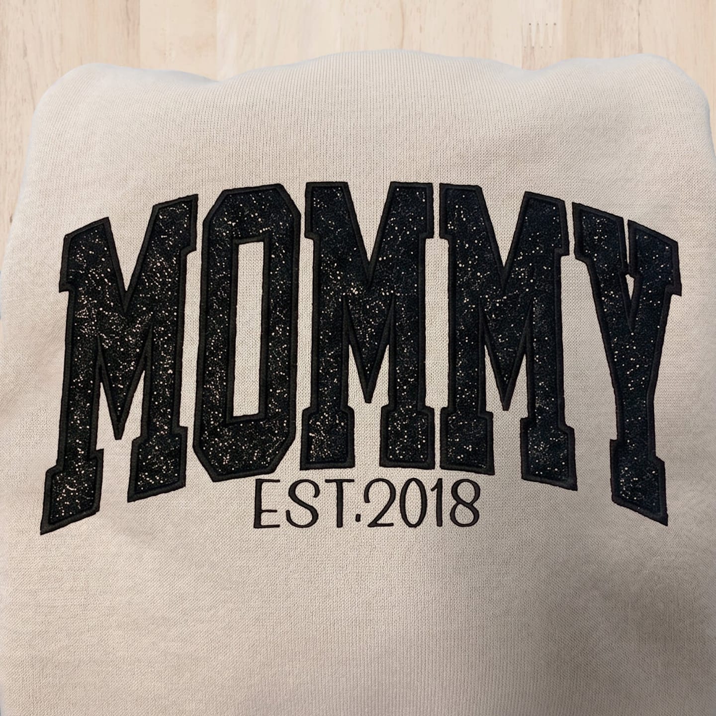 Customer photo review of Custom Embroidered Applique Glitter Mama Sweatshirt - Gift for Mom