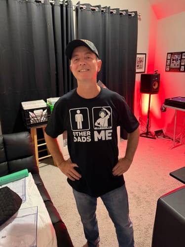 Customer photo review of Cooler Than Other Dads T-Shirt