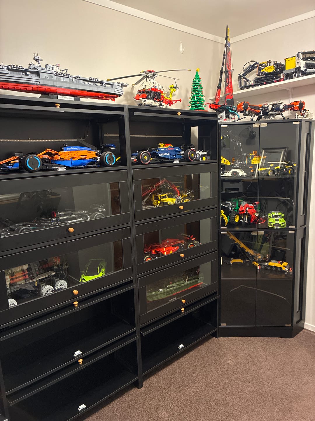 Customer photo review of Terra Corner Display Cabinet with Glass Doors & Lights - Black