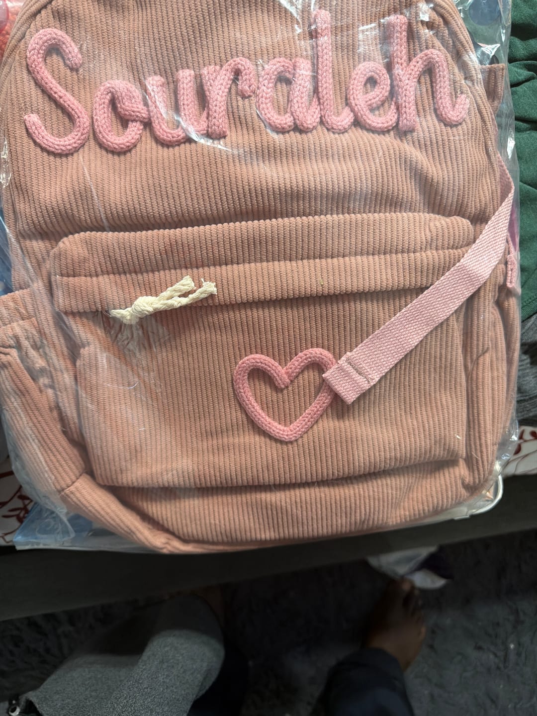Customer photo review of K&C - Personalized Knitted Backpack