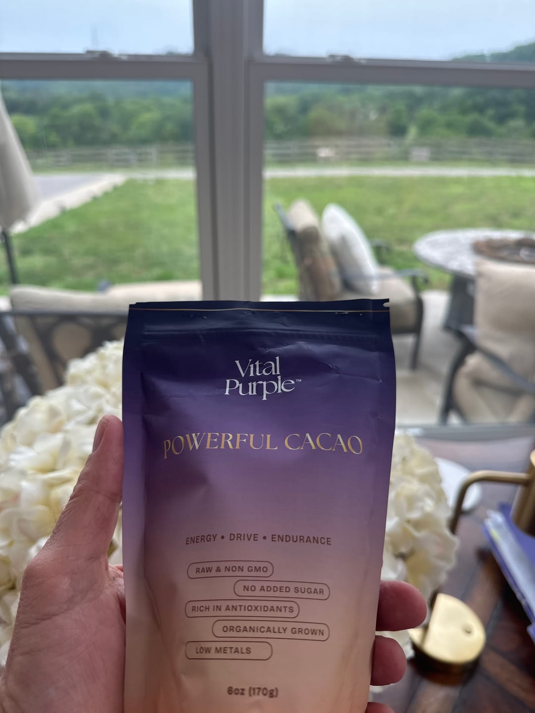 Customer photo review of Organic High Flavanol Cocoa Powder | Purple Cacao Powder | 25% Fat