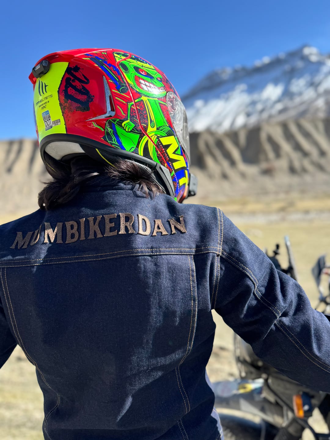 Customer photo review of zero: denim riding jacket personalised